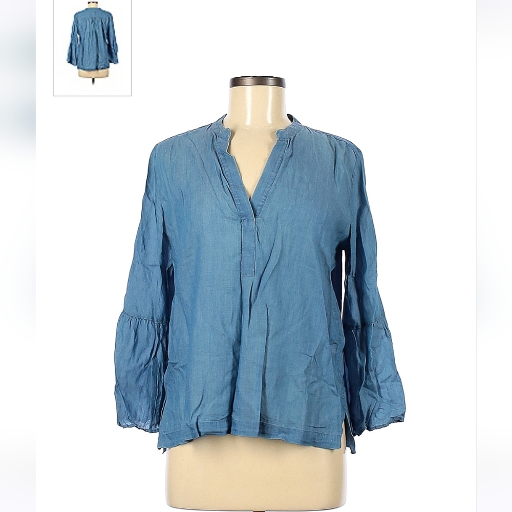 Loft MP Boxy Chambray Longsleve Top